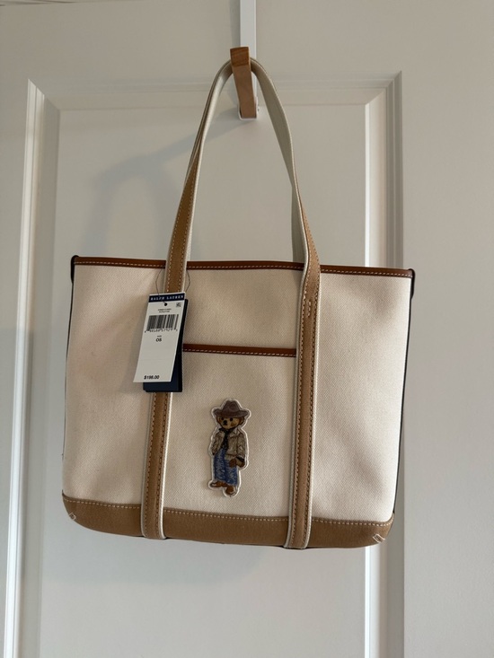 Polo Ralph Lauren Handbags - Ralph Lauren Polo Small Bear Canvas Tote ECRU TAN New with Tag And Dust Bag